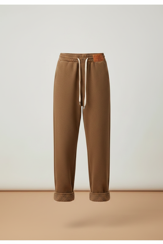 Pantalon Marron Polaire Ample Chaud Décontracté Femme - Molleton - vue 3