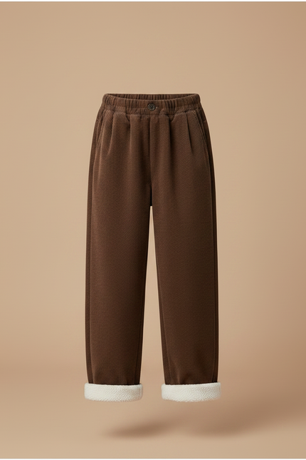 Pantalon Marron Côtelé Doux Enfant Chaud - Cordé - vue 3