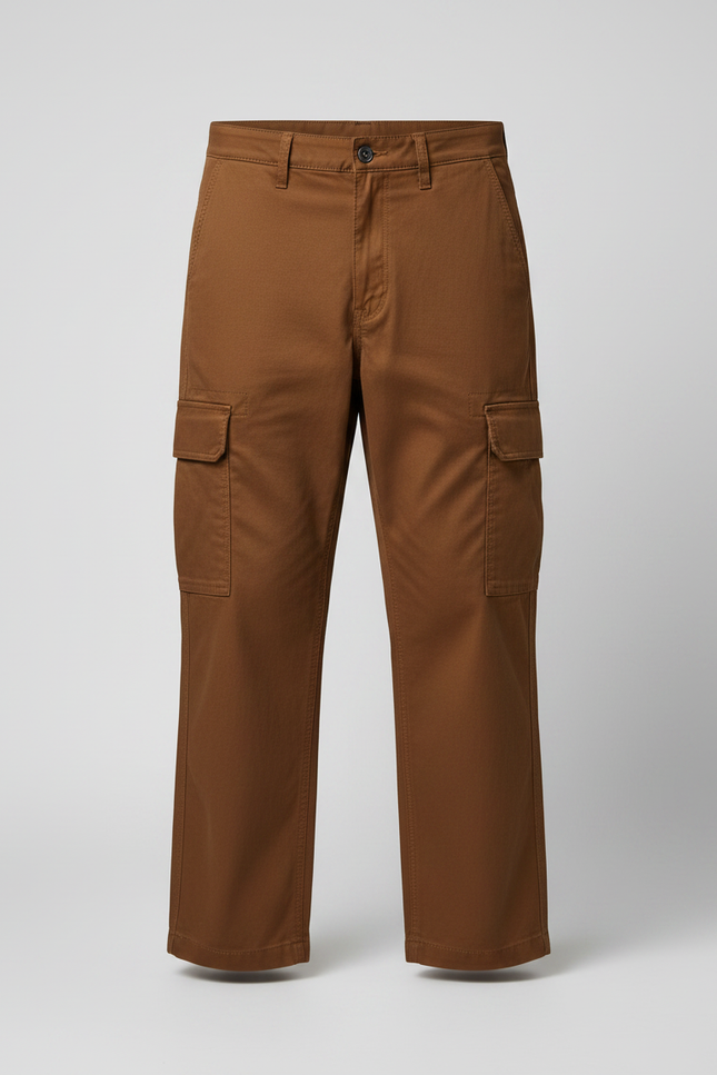 Pantalon Marron Cargo Ample Multi-Poches Garçon - Coton - vue 3