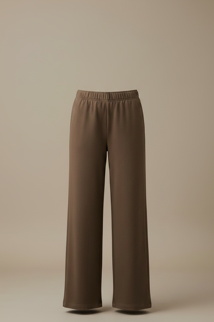 Pantalon Marron Ample Fluide Décontracté Confortable Femme - Molleton - vue 3