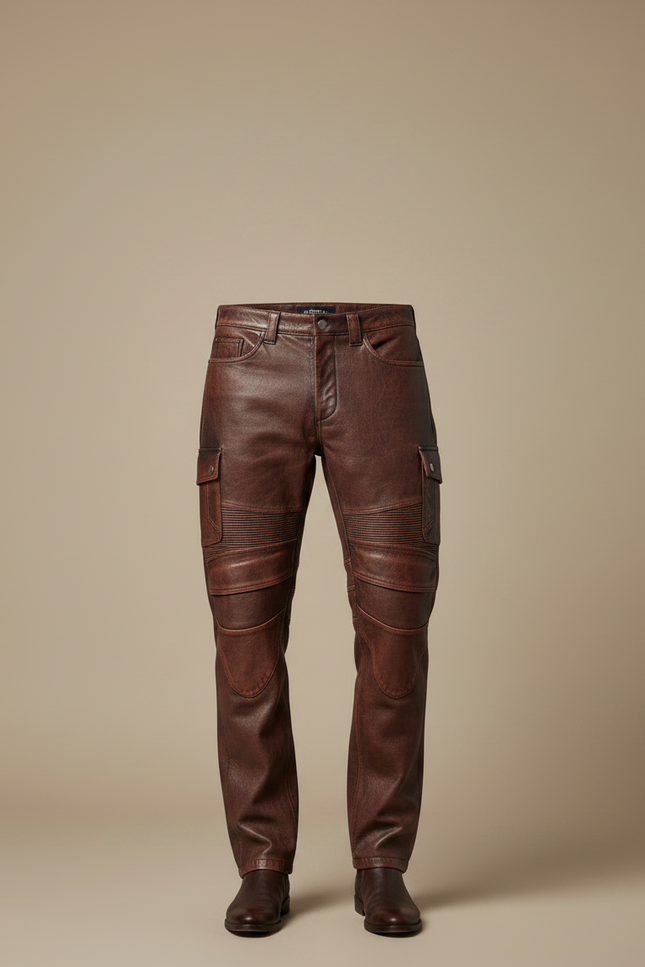 Pantalon Enduit Marron Homme - Cuir - vue 3