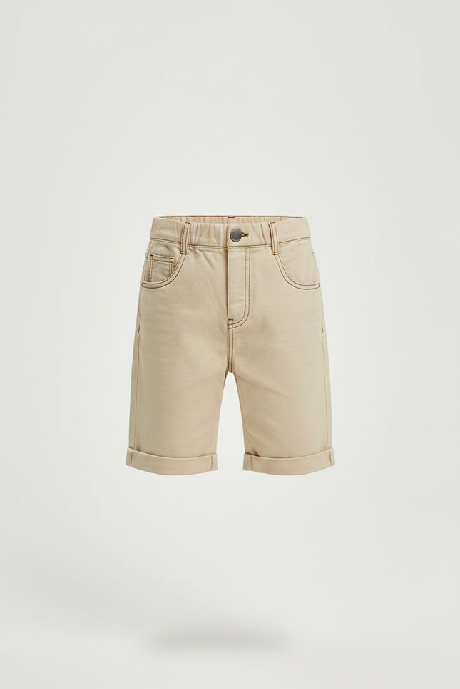 Pantalon Marron Court Coton Décontracté Garçon - Beige Jean - vue 3