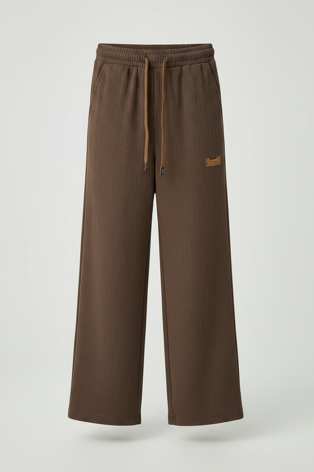 Pantalon Marron Côtelé Ample Décontracté Cordon Enfant - Cordé - vue 3