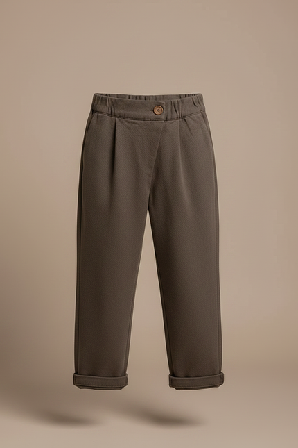 Pantalon Marron Ample Texturé Décontracté Enfant Chic - Molleton - vue 3
