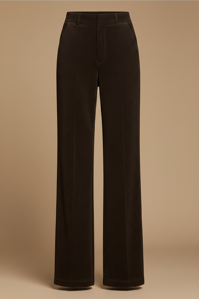 Pantalon Velours Marron Femme - Cordé - vue 3