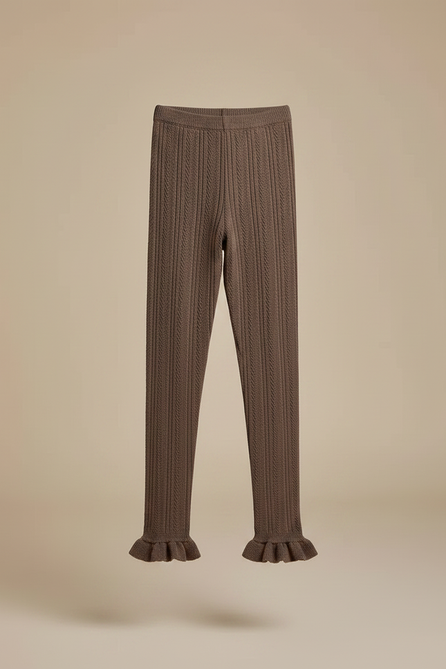 Pantalon Crochet Marron - Maille - vue 3
