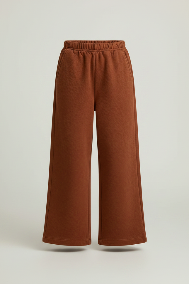 Pantalon Marron Ample Droit Confortable Enfant - Molleton - vue 3