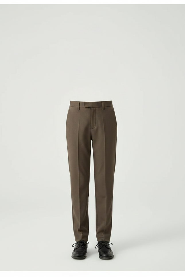 Pantalon Marron Coupe Droite Élégant Enfant Chic - Gabardine - vue 3