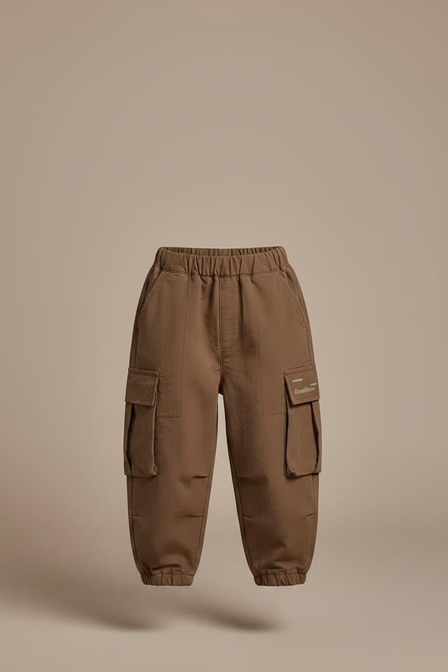 Pantalon Marron Cargo Ample Décontracté Enfant - Polyester - vue 3