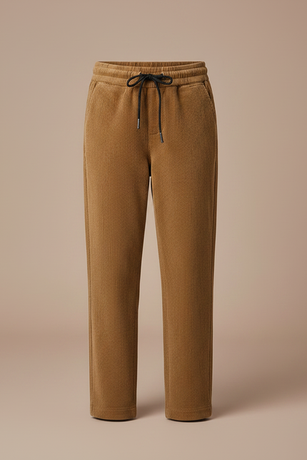 Pantalon Marron Côtelé Droit Décontracté Fille - Cordé - vue 3