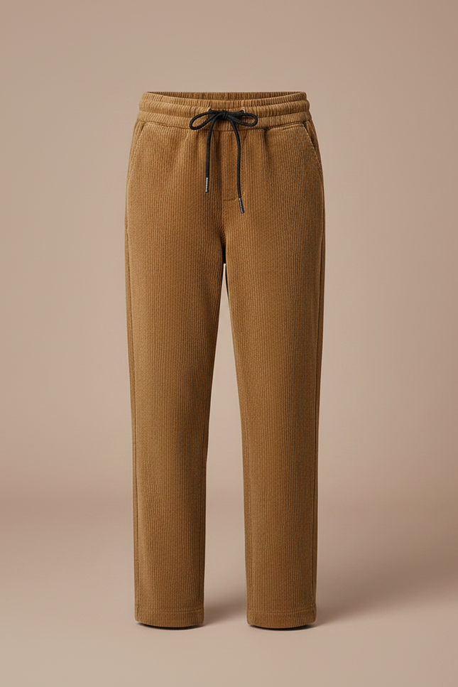 Pantalon Marron Côtelé Droit Décontracté Fille - Cordé - vue 3