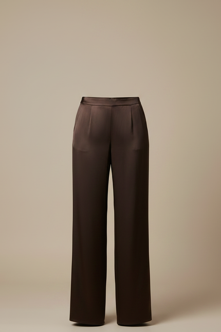 Pantalon Satin Marron - vue 3