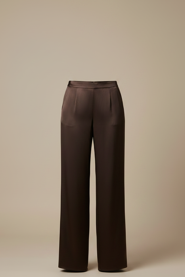 Pantalon Satin Marron - vue 3