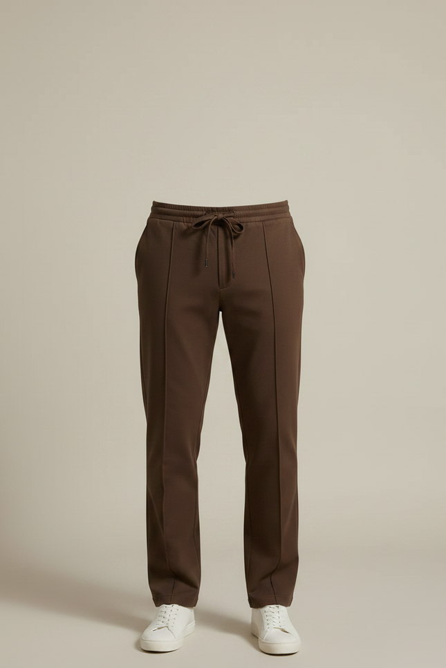 Pantalon Marron Homme Décontracté Droit Cordon Serrage - Gabardine - vue 3