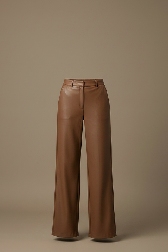 Pantalon Vinyle Marron - Simili cuir - vue 3