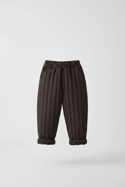 Pantalon Marron Matelassé Ample Épais Enfant Doux - Polyester - vue 3