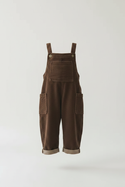 Combi Pantalon Marron - Cordé - vue 3