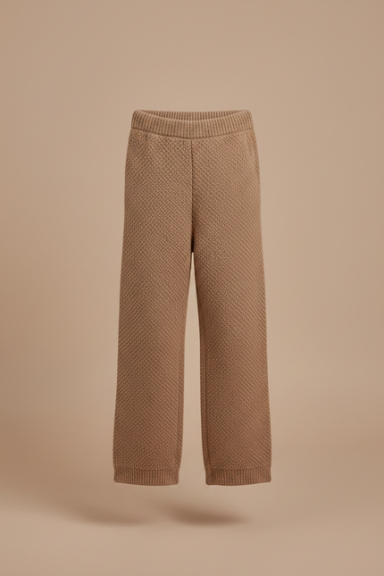 Pantalon Marron Tricoté Large Confortable Enfant - Maille - vue 3