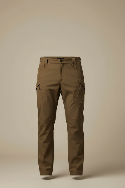 Pantalon Marron Cargo Tactique Multi-poches Homme Décontracté - Kaki Polyester - vue 3