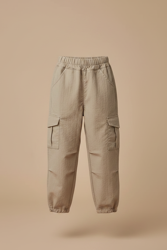 Pantalon Marron Cargo Ample Enfant Décontracté Poches - Toile - vue 3