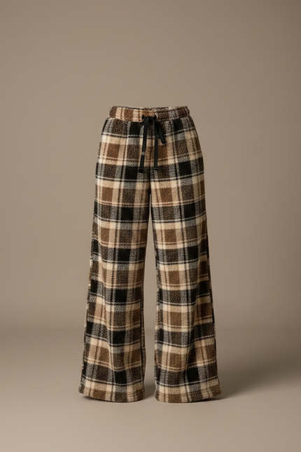 Pantalon Carreaux Marron Femme - Tweed - vue 3