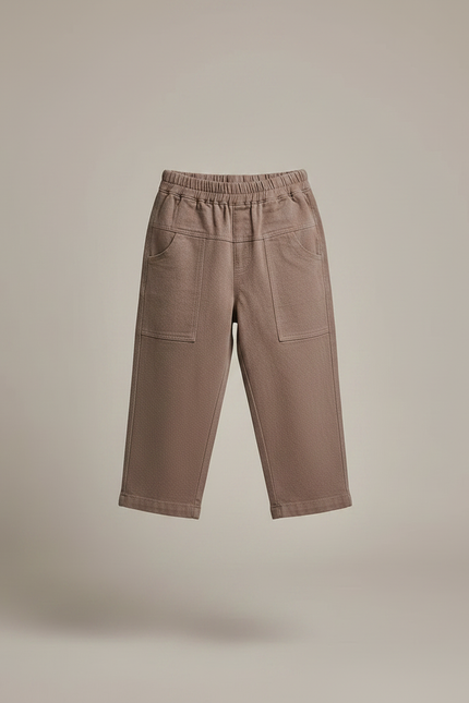 Pantalon Marron Ample Coton Décontracté Enfant Garçon - Molleton - vue 3