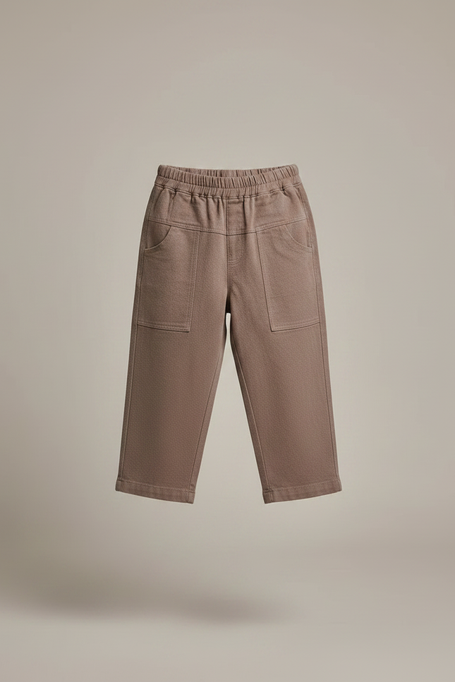 Pantalon Marron Ample Coton Décontracté Enfant Garçon - Molleton - vue 3