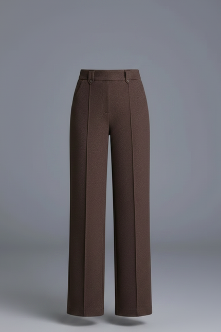 Pantalon Marron Droit Taille Haute Épais Fille - Laine - vue 3