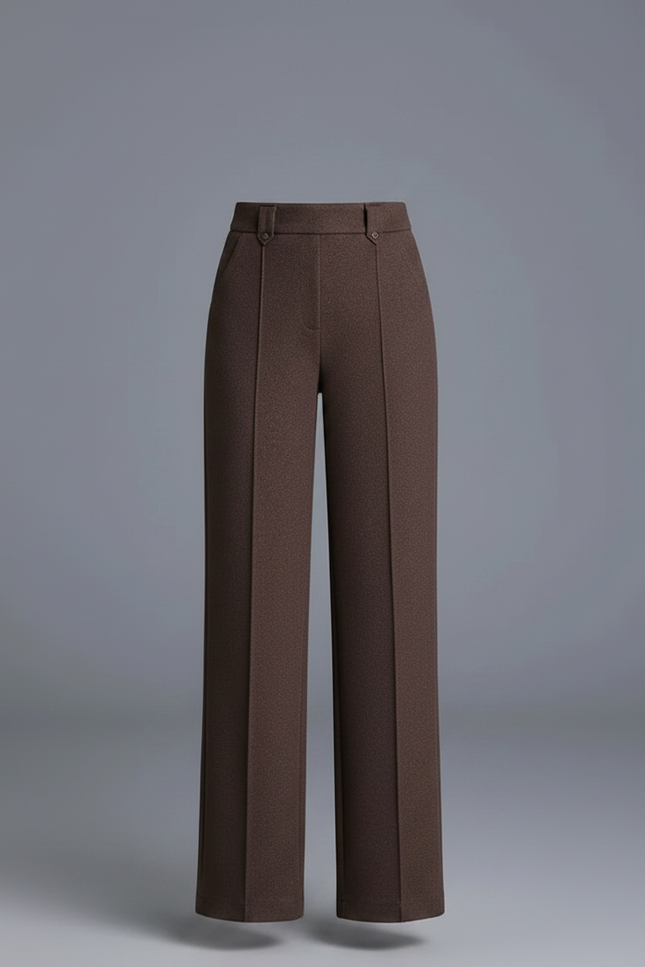 Pantalon Marron Droit Taille Haute Épais Fille - Laine - vue 3