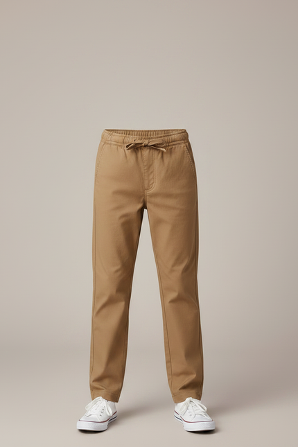 Pantalon Marron Garçon Décontracté Coton Droit Confortable - vue 3