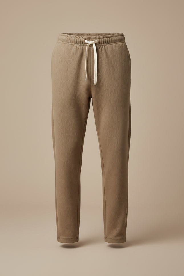 Pantalon Marron Ample Cordon Décontracté Molletonné - Camel - vue 3