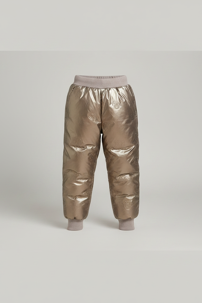 Pantalon Marron Brillant Matelassé Imperméable Hiver Enfant - Doré Polyester - vue 3