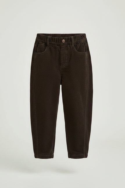 Pantalon Parachute Marron - Cordé - vue 3