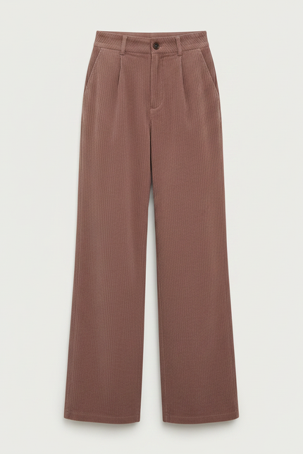 Pantalon Marron Glacé Femme - Cordé - vue 3
