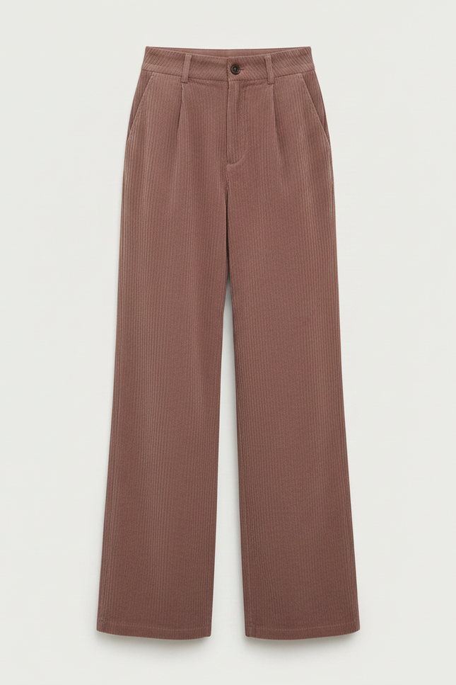 Pantalon Marron Glacé Femme - Cordé - vue 3