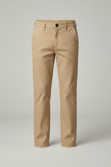 Pantalon Marron Chino Élégant Garçon Décontracté - Kaki Gabardine - vue 3