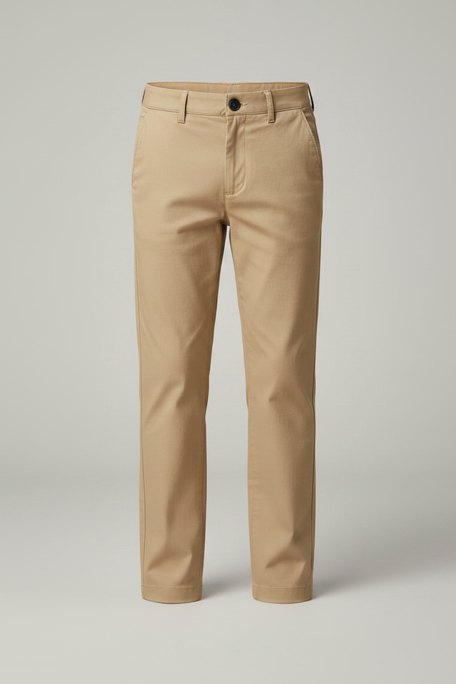 Pantalon Marron Chino Élégant Garçon Décontracté - Kaki Gabardine - vue 3