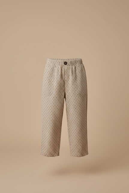 Pantalon Marron À Pois Coupe Ample Décontracté Enfant - Cordé - vue 3