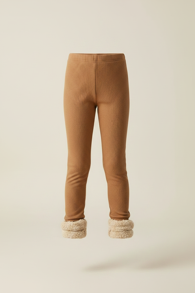 Pantalon Marron Côtelé Chaud Confortable Fille - Maille - vue 3