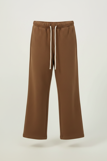 Pantalon Marron Ample Molleton Cordon Décontracté Enfant - vue 3