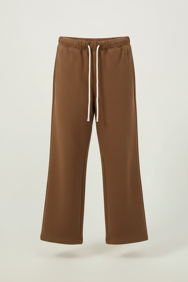 Pantalon Marron Ample Molleton Cordon Décontracté Enfant - vue 3