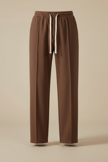 Pantalon Marron Décontracté Droit Cordon Élastique Homme - Polyester - vue 3