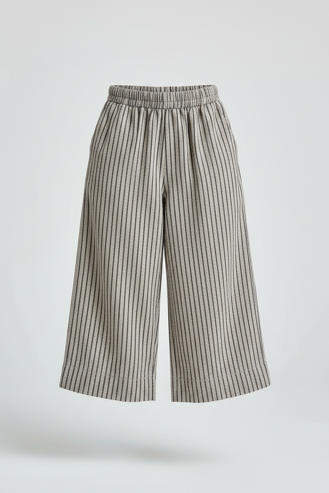 Pantalon Marron Rayé Ample Décontracté Enfant - Tweed - vue 3