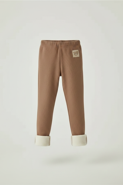 Pantalon Marron Côtelé Doublé Ourson Élastique Enfant - Cordé - vue 3