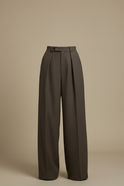 Pantalon Palazzo Marron - Gabardine - vue 3