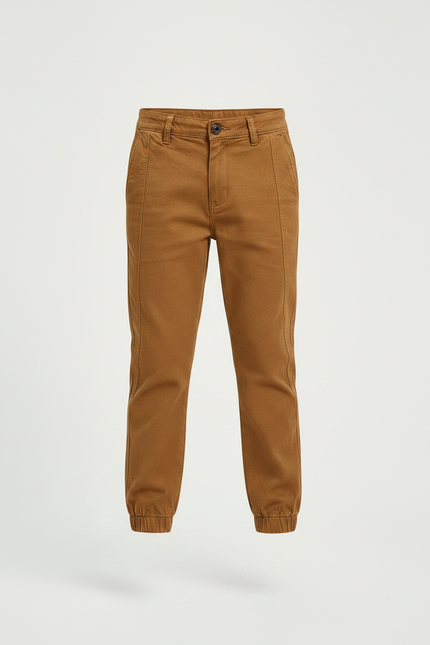 Pantalon Marron Coton Décontracté Garçon Jogger - vue 3