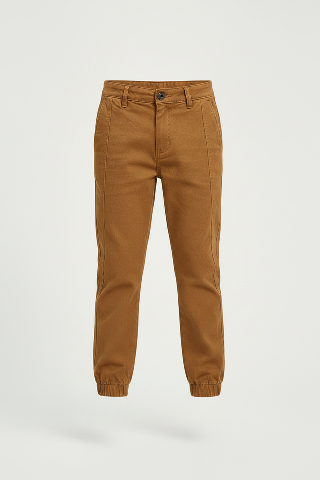 Pantalon Marron Coton Décontracté Garçon Jogger - vue 3