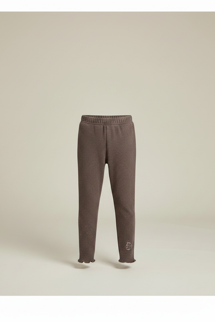 Pantalon Marron Moucheté Doublé Chaud Confortable Enfant - Molleton - vue 3