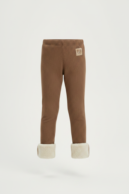 Pantalon Marron Côtelé Doublé Sherpa Chaud Enfants - Cordé - vue 3
