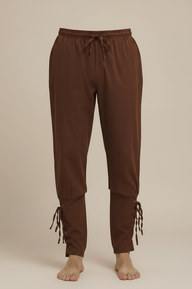 Pantalon Marron Taille Élastique - Coton - vue 3